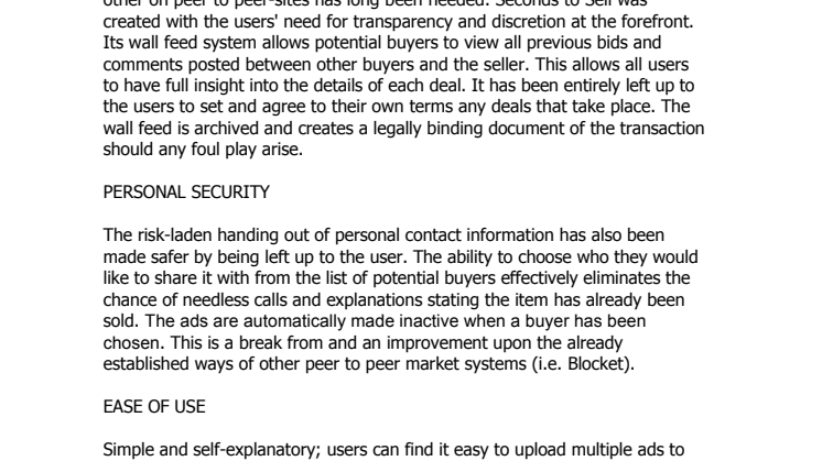 Unique features and transaction policy