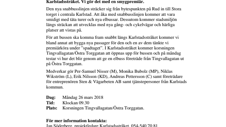 Pressinbjudan: Spadtag för Karlstadsstråket