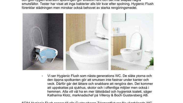 Hygienic Flush från Gustavsberg – enklare rent med smartare spolning