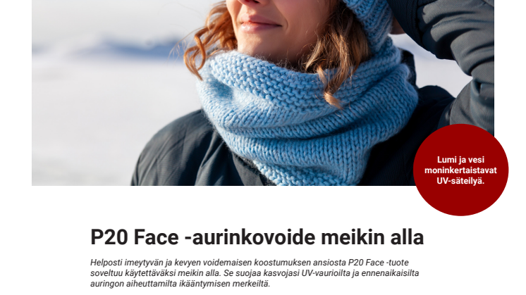 P20 Face -aurinkovoide meikin alle