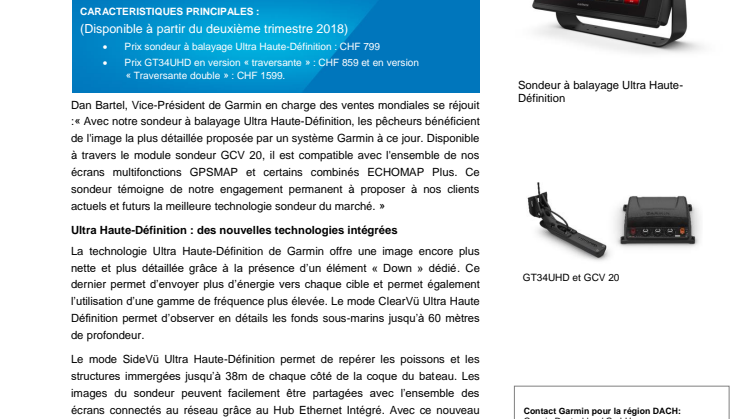 Garmin dévoile le sondeur à balayage Ultra Haute-Définition