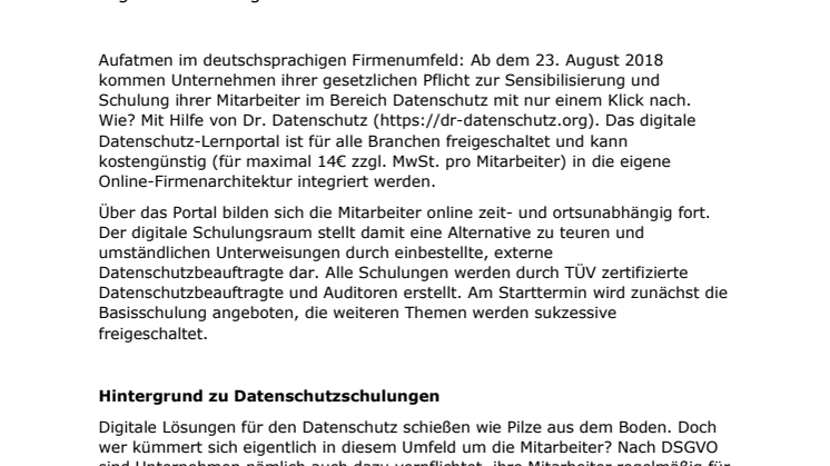 Datenschutz: Wer nimmt die Mitarbeiter an die Hand? Digitale Schulungen zum momentanen Thema Nummer 1