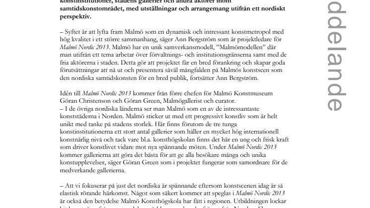 Malmö Nordic 2013 – nordisk samtidskonst i fokus