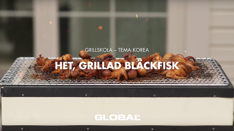 Global grillskola - Het, grillad bläckfisk