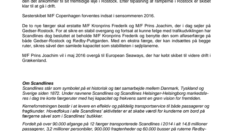 Scandlines afslutter apteringsarbejde på M/F Berlin
