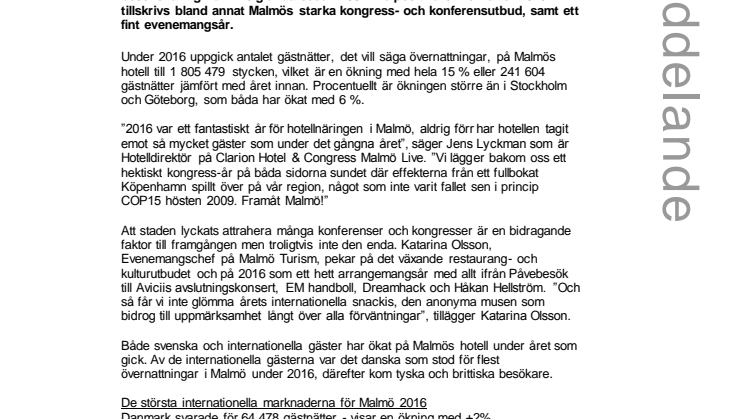 Turismen till Malmö ökar stadigt #framåtmalmö