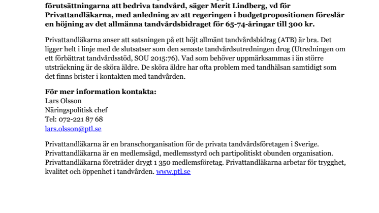 Bra att äldres tandvårdsvårdsbehov uppmärksammas