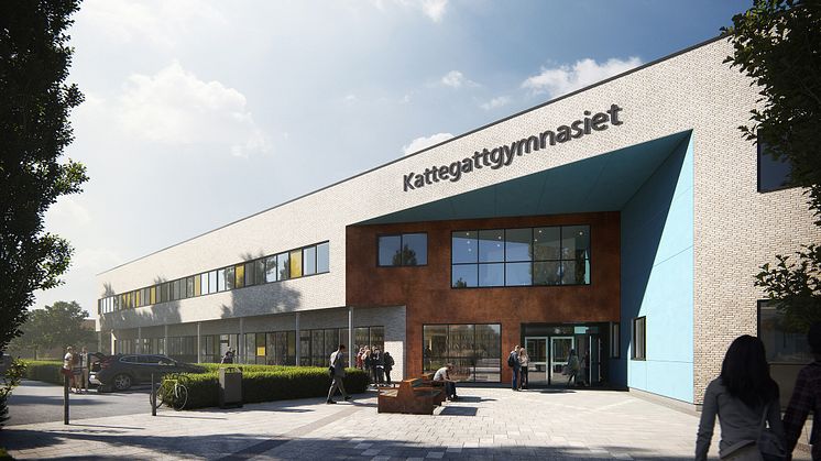Kattegattgymnasiet entré. Bild: Fredblad Arkitekter AB