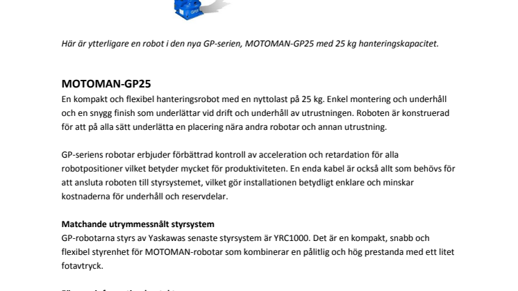 Ny robot i GP-serien