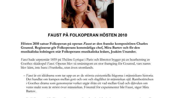 Faust på Folkoperan hösten 2010