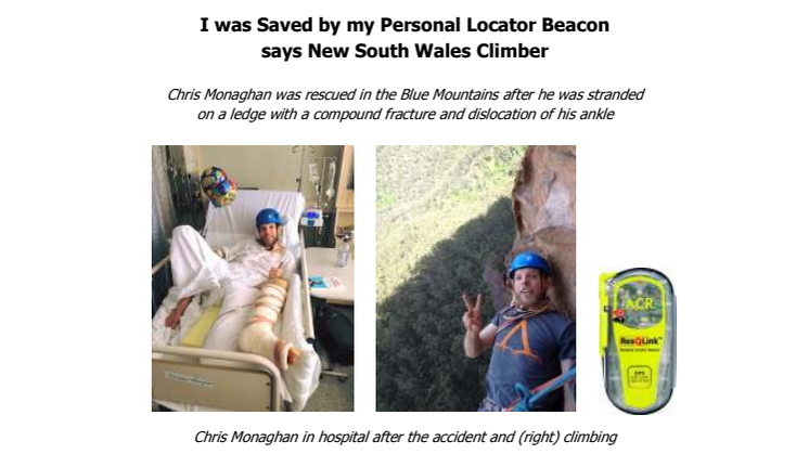 I was Saved by my Personal Locator Beacon says New South Wales Climber