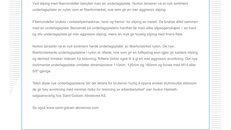 Nye underlagsplater for fiberrondeller
