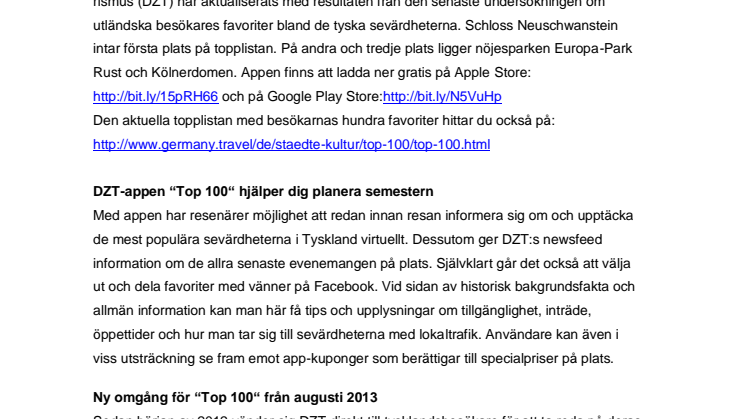 Ny update till DZT-appen “Top 100“