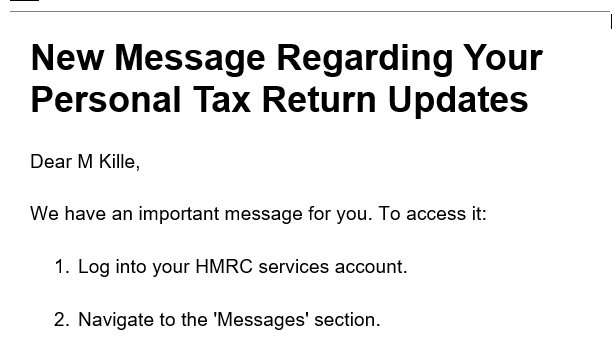 Example of recent scam