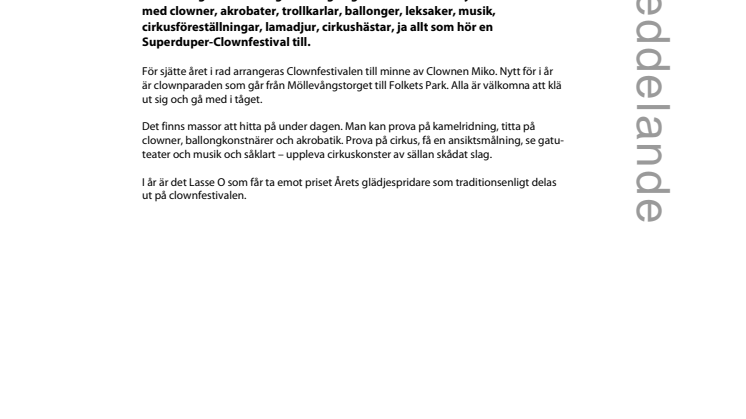 Riktig cirkus i Parken när det är Clownfestival