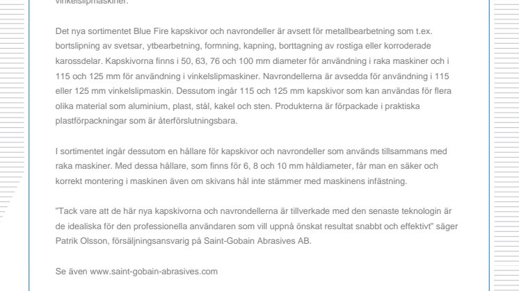 Nya kapskivor och navrondeller för karosseriarbeten