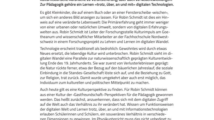 Beim Schaukeln mit dem Smartphone Pendelgesetze lernen. ​Robin Schmidt zum positiven Umgang mit dem digitalen Wandel
