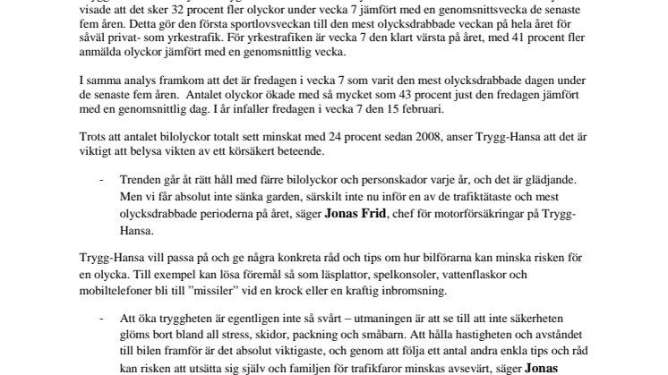 Årets farligaste dag i trafiken är nu på fredag