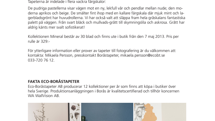 MINERAL - Enfärgade tapeter med sofistikerad enkelhet