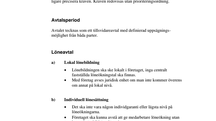IT&Telekomföretagens avtalskrav
