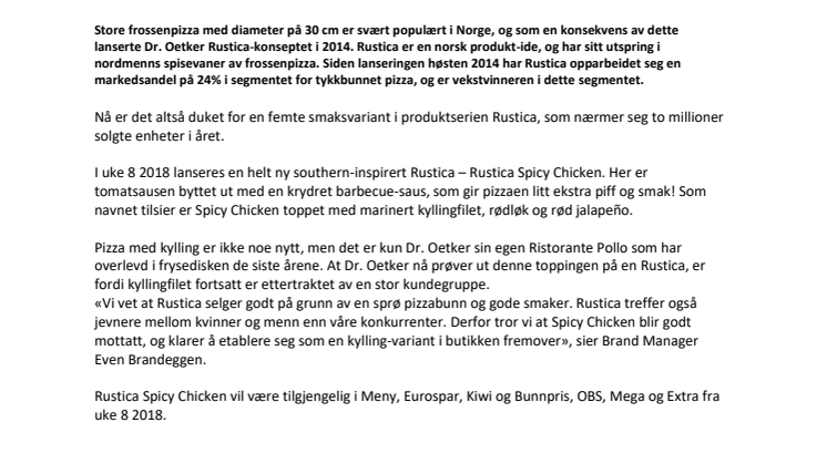 Dr. Oetker lanserer ny southern-style Rustica pizza!