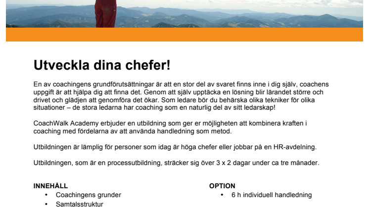 CWA Produktblad Coachande Ledarskap Högre Chefer