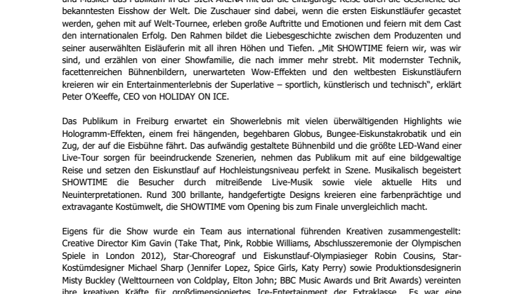 HOLIDAY ON ICE kommt mit neuer Produktion SHOWTIME nach Freiburg