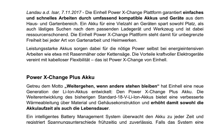 Power X-Change - Ein Akku für alle Geräte