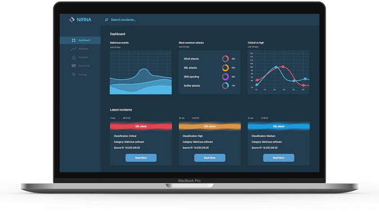 Nirnas dashboard inne i mjukvaran ger en snabb överblick. Foto: Nirna