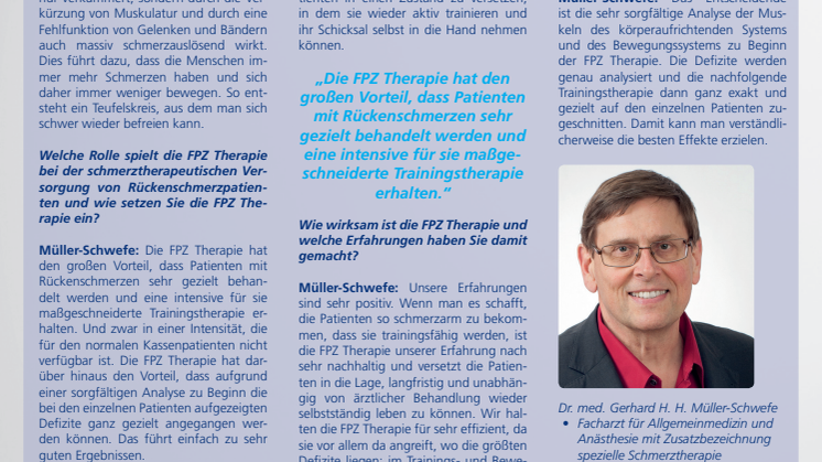 Interview mit Dr. Gerhard H.H. Müller-Schwefe