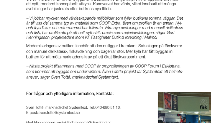 Systemtexts material profilerar COOP Forum