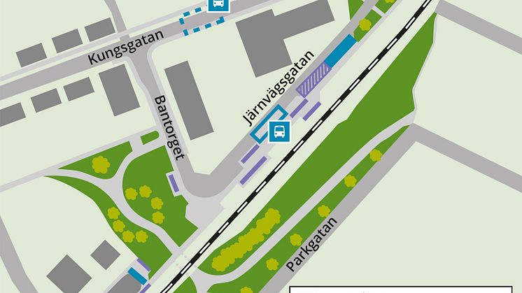Karta över hur området runt Furulund station kommer att se ut.