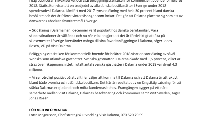 Danska besökare väljer Dalarna