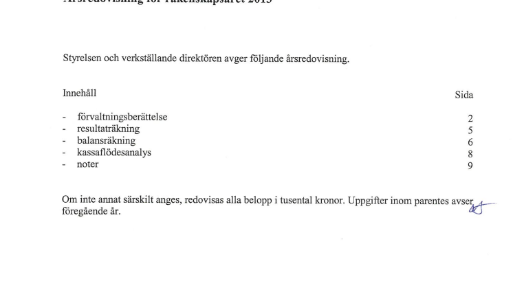 Årsredovisning och koncernredovisning 2013