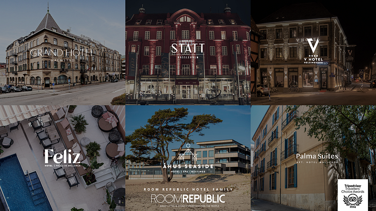 Room Republic är gästernas främsta val för femte året i rad. Alla hotell i gruppen har utsetts till Trip Advisor Travellers Choice. 