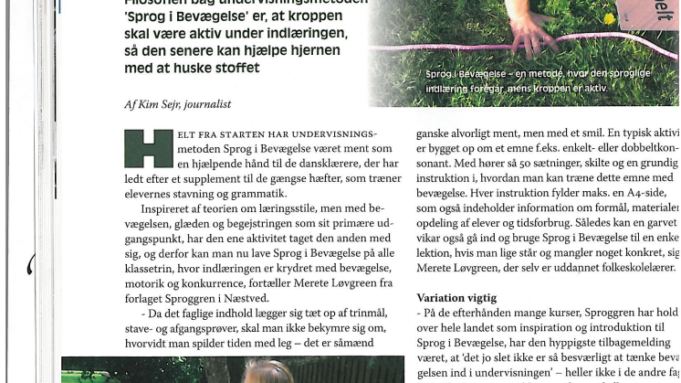 Kroppen i bevægelse under indlæringen