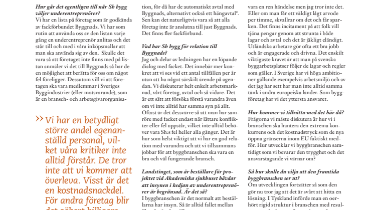 Sh byggs vd Lars Svensson ser in i framtiden