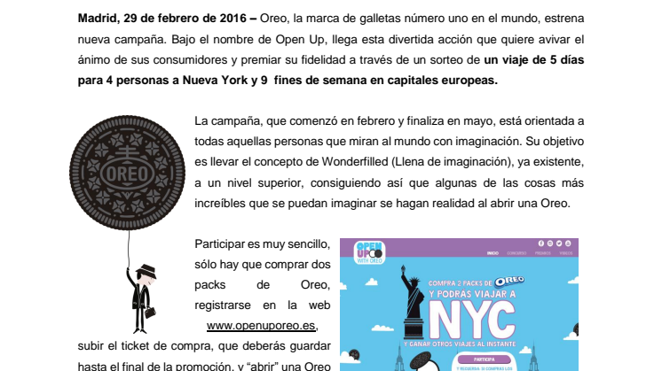 Viaja a Nueva York con Oreo  y su nueva campaña “Open Up”