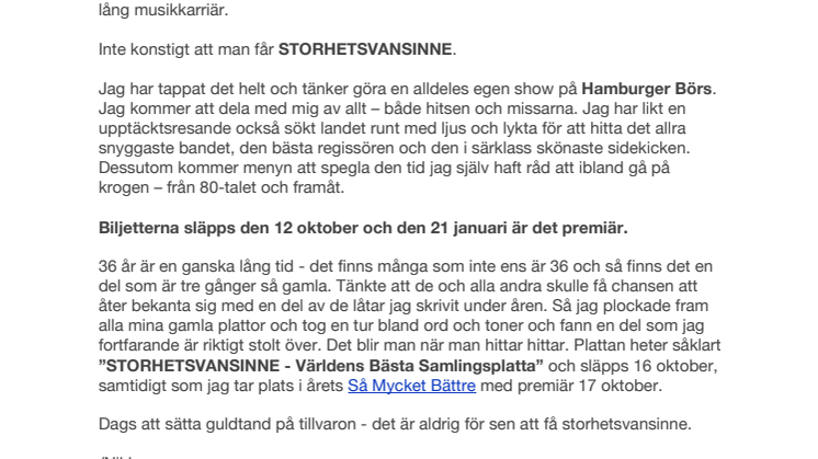 Niklas Strömstedt show Storhetsvansinne