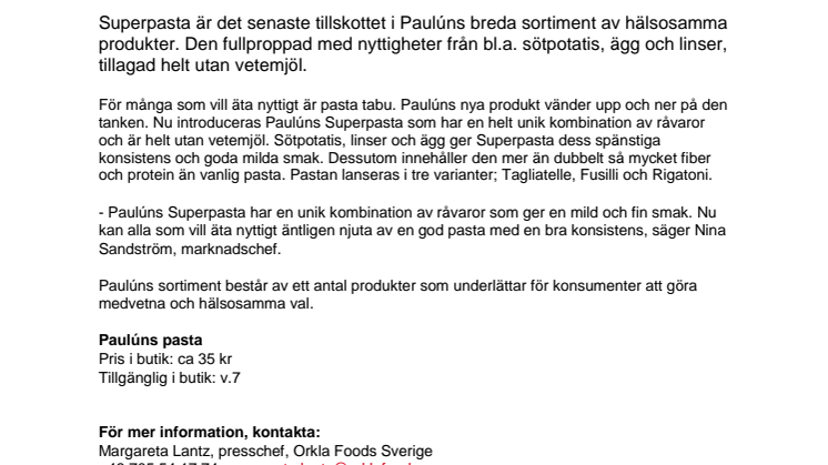 Paulûns superpasta - fylld med nyttigheter baserad på sötpotatis