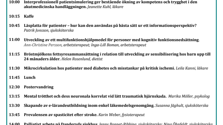 Program Forskningens dag Danderyds sjukhus