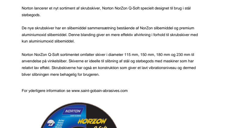 Nye skrubskiver til slibning af støbegods