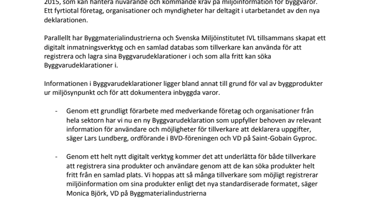 Ny digital Byggvarudeklaration eBVD2015 på plats