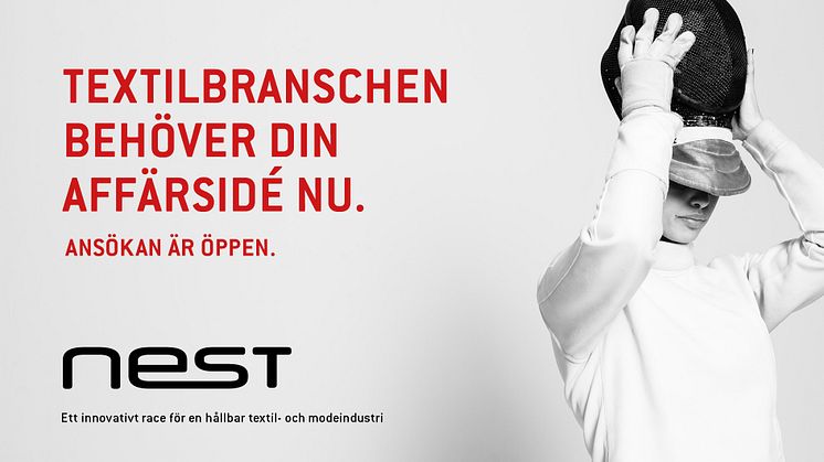 Ansökan till NEST katapultprogram för hållbara affärsidéer inom textil- och modebranschen är öppen till den 26 februari.