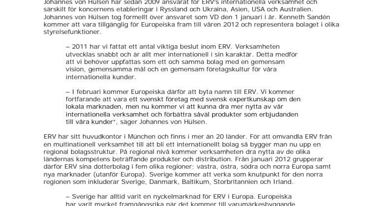Ny VD och namnbyte för Europeiska