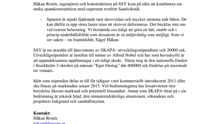 Båtrevolutionärer länsvinnare till Skapa-priset 