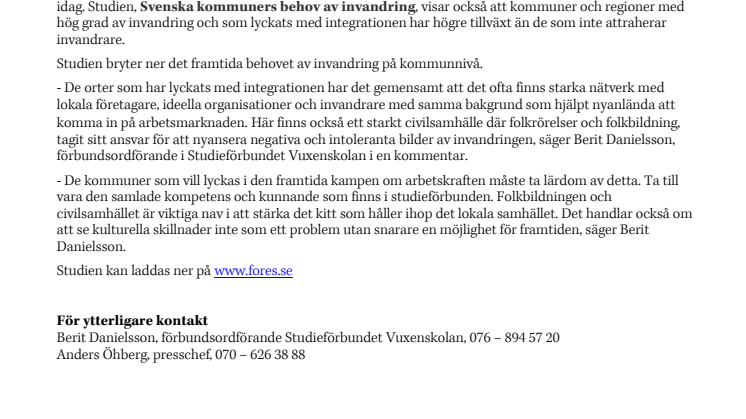 Utan invandring stannar Sverige