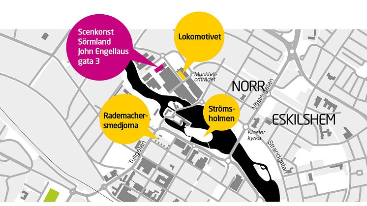Scenkonst Sörmland nya lokaler - karta (Eskilstuna)