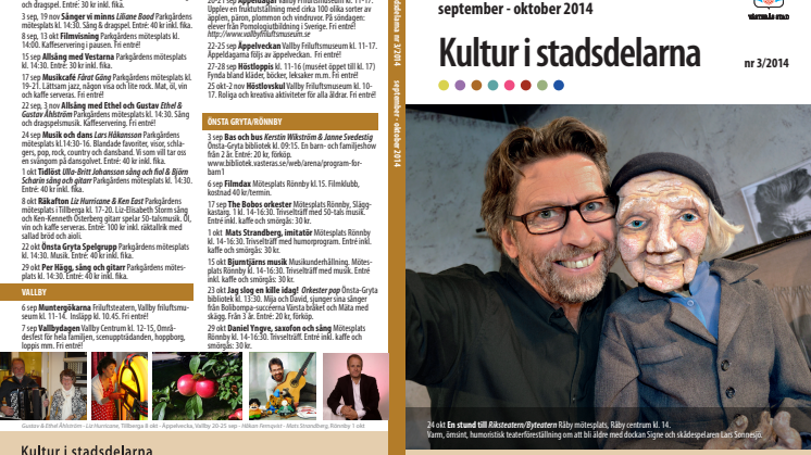 Kultur i stadsdelarna nr 3 2014 – 2 sidor