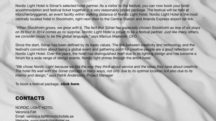 Sónar landar hos Nordic Light Hotel